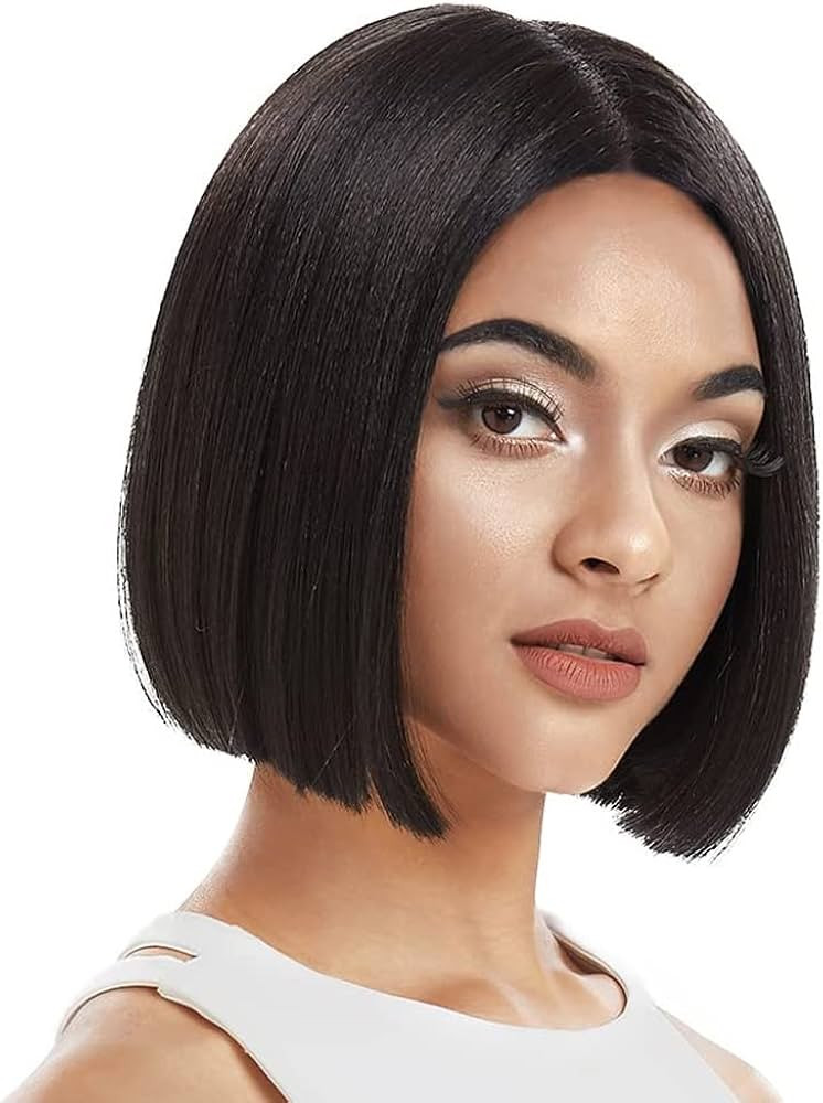 NOBLE Black Bob Wigs for Women Short Straight T Part HD Lace Front Wigs 150% Density Heat Resista... | Amazon (US)