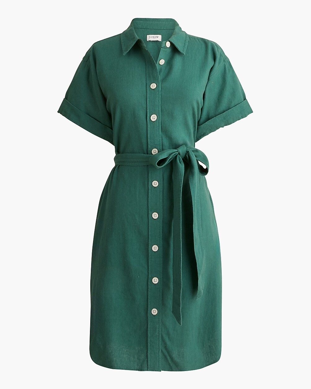 Linen-blend belted mini shirtdress | J.Crew Factory