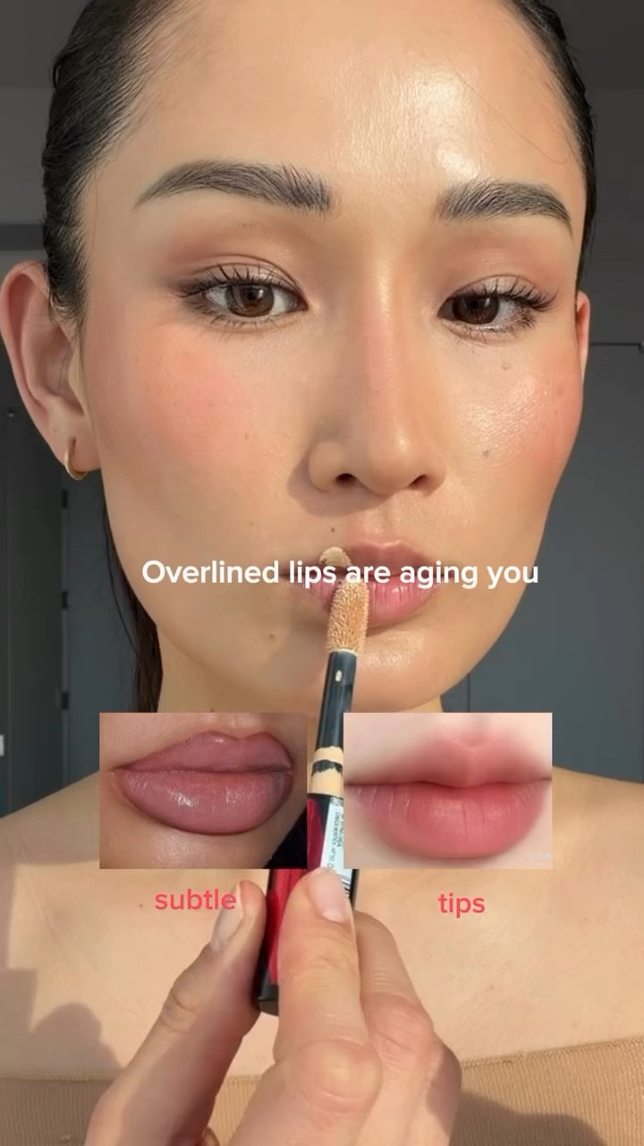 Natural lip technique. Overlined lips can look harsh this softer placement creates a more natural, expensive finish.

Try this if you want your makeup to look effortless, not obvious! 

#ninaparkmakeup #koreanlips #blurredlips