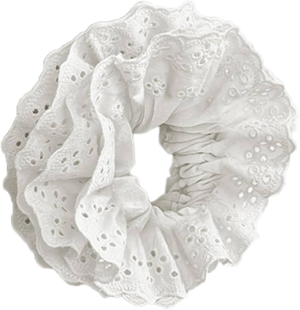 Oversized Lace Scrunchies Hair Bun Scrunchy Lady Hair Styling Flower | Amazon (US)