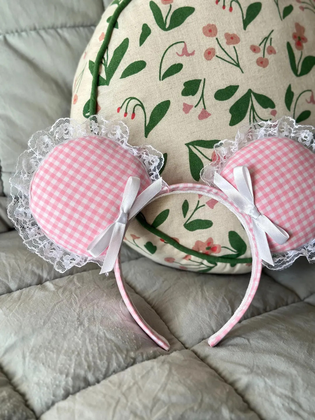 Pink Plaid Coquette Minnie Ears - Etsy | Etsy (Global)