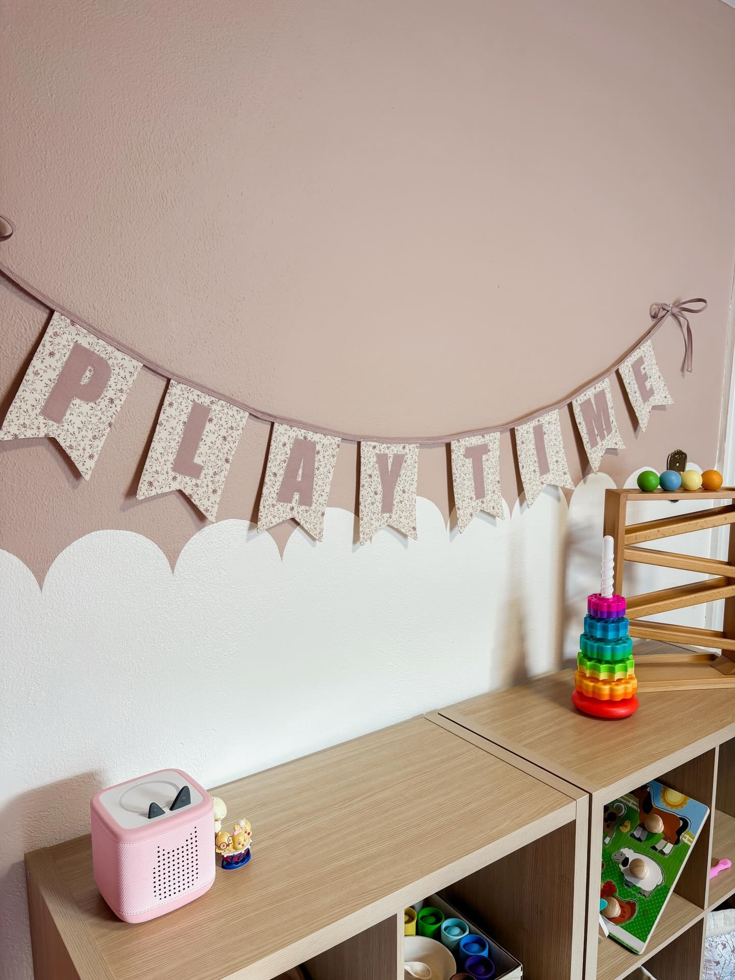 slowly but surely this playroom is coming together and I am so in love with how it’s feeling 🌸 the floral banner is such a perfect detail in here and it ties everything together so beautifully @littlehoneyletters 
.
.

playroom decor, toddler room inspo, girls playroom, neutral playroom, kids room design, montessori playroom

#LTKHome #LTKBaby #LTKKids
