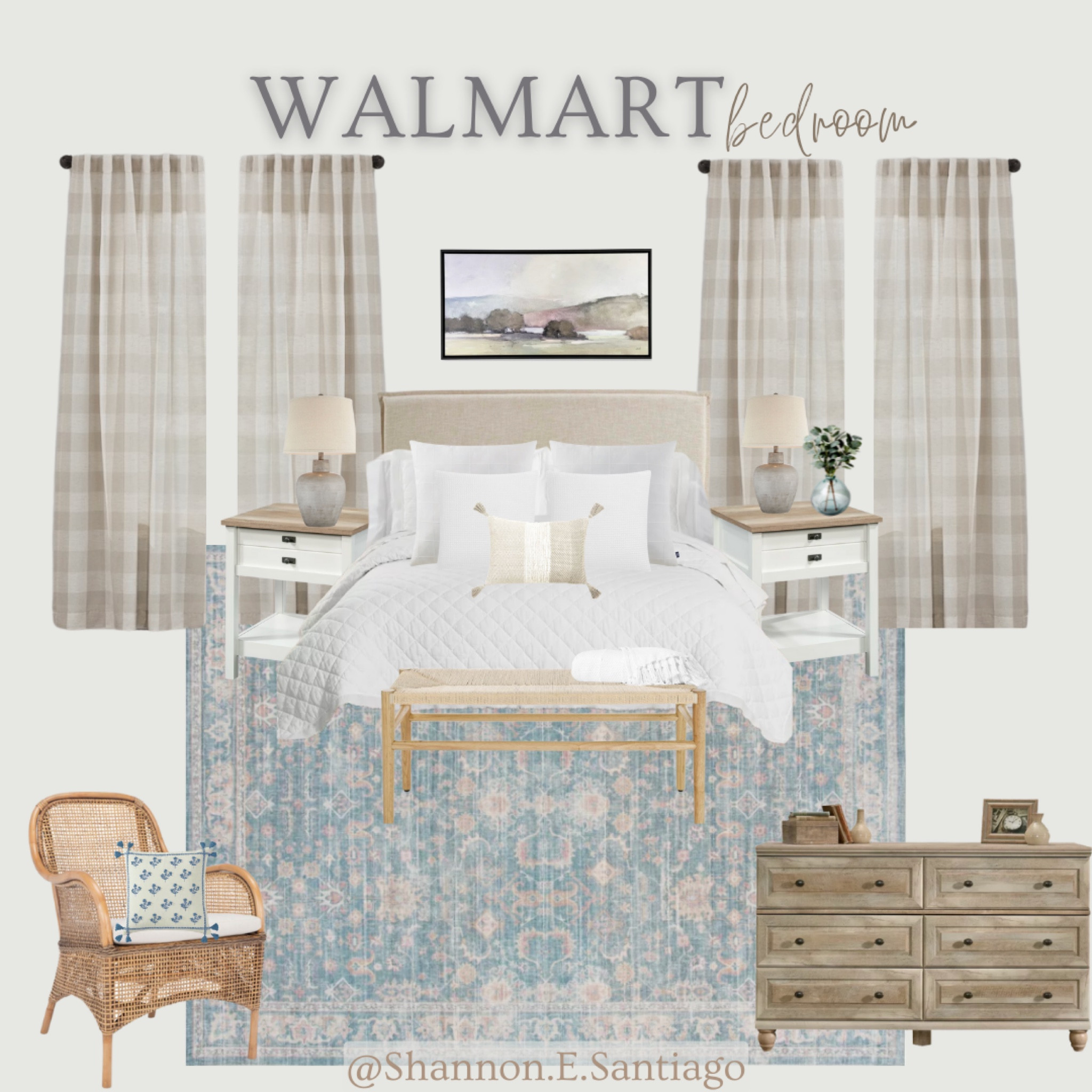Walmart bedroom a la coastal grandmother 

#LTKhome #LTKunder50 #LTKstyletip