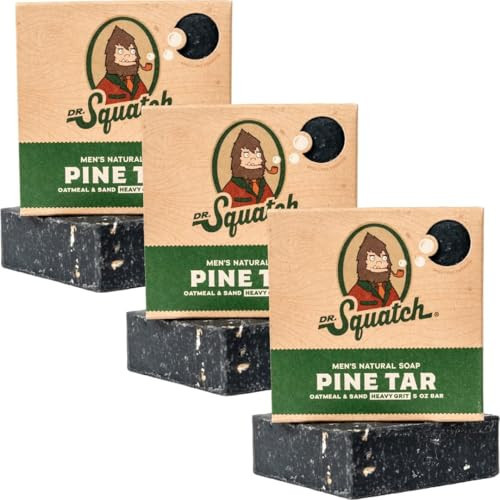 Dr. Squatch Natural Men’s Bar Soap - Cold Process Body Soap Bar with Natural Oils - Gifts for Men - Pine Tar (5 oz, 3-Pack) | Amazon (US)
