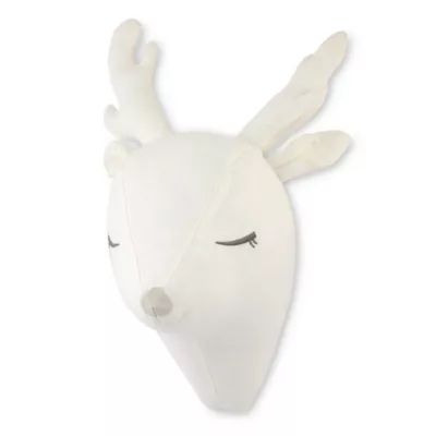 Just Born® Keepsake Plush Deer Head Wall Art in White | buybuy BABY | buybuy BABY