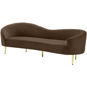 Meridian Furniture Ritz Brown Velvet Sofa | Cymax