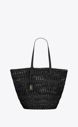 borsa panier media in rafia | Saint Laurent Inc. (Global)