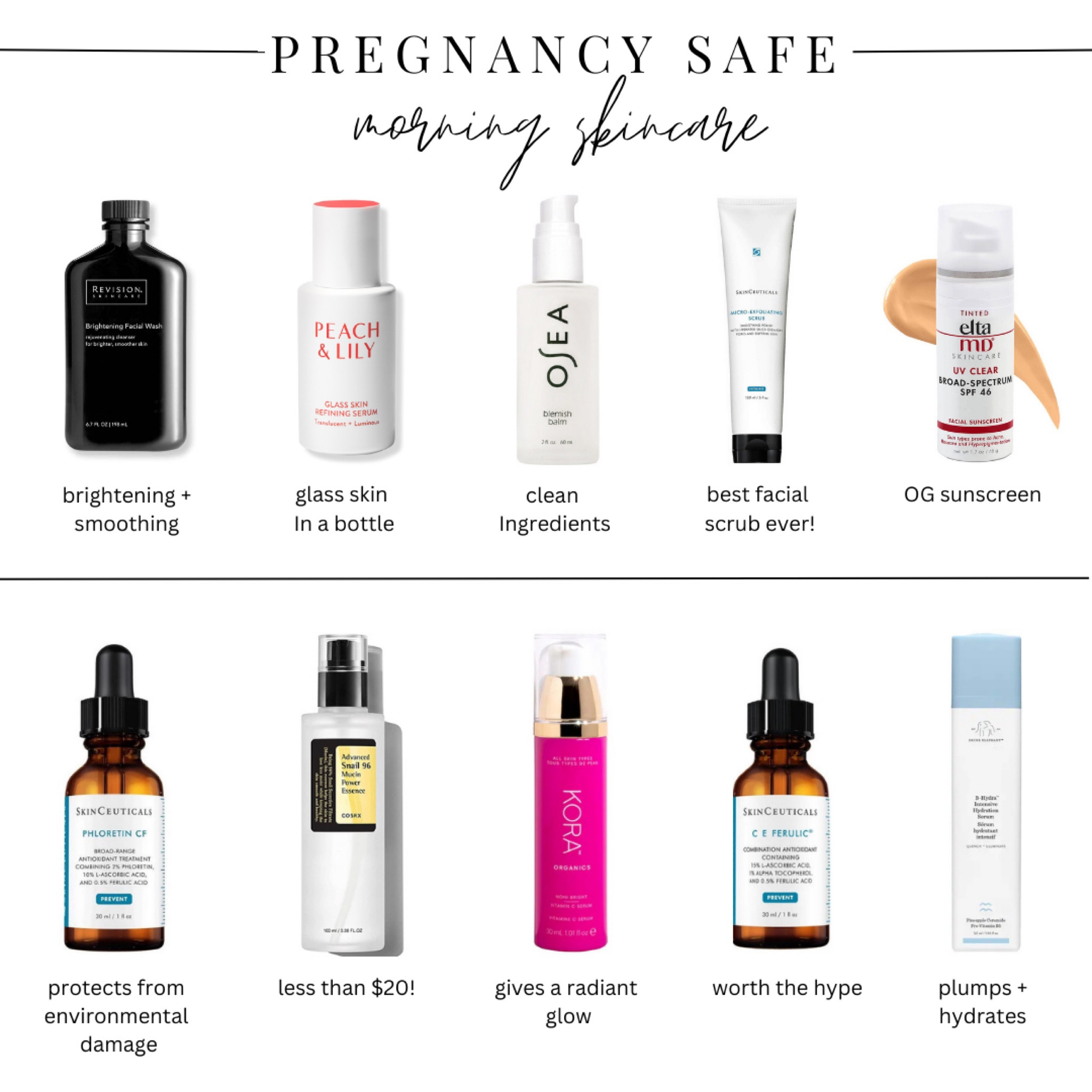 Pregnancy safe morning skincare must-haves

#LTKBeautySale #LTKbeauty