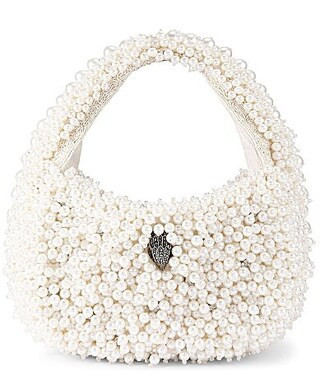 Kurt Geiger London Pearl Beaded Kensington Hobo Shoulder Bag - Cream | Dillard's