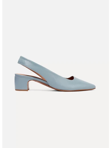 BY FAR - Danielle Leather Slingback Pumps - Blue | NET-A-PORTER (UK & EU)