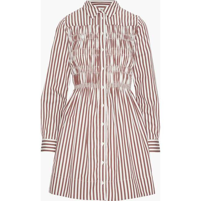 Hill House Home | The Mira Nap Dress, Rust Stripe (Stripes, Size Large) | Maisonette | Maisonette