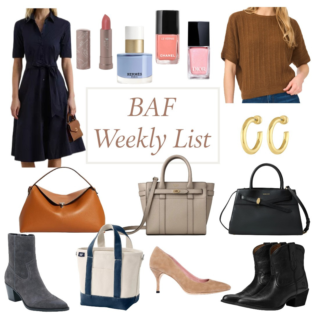 What's trending on the blog this week. Lightweight fall clothing, classic handbags, boots, pink nail polish, and timeless jewelry. 

 #LTKOver40 #LTKSaleAlert #LTKBeauty