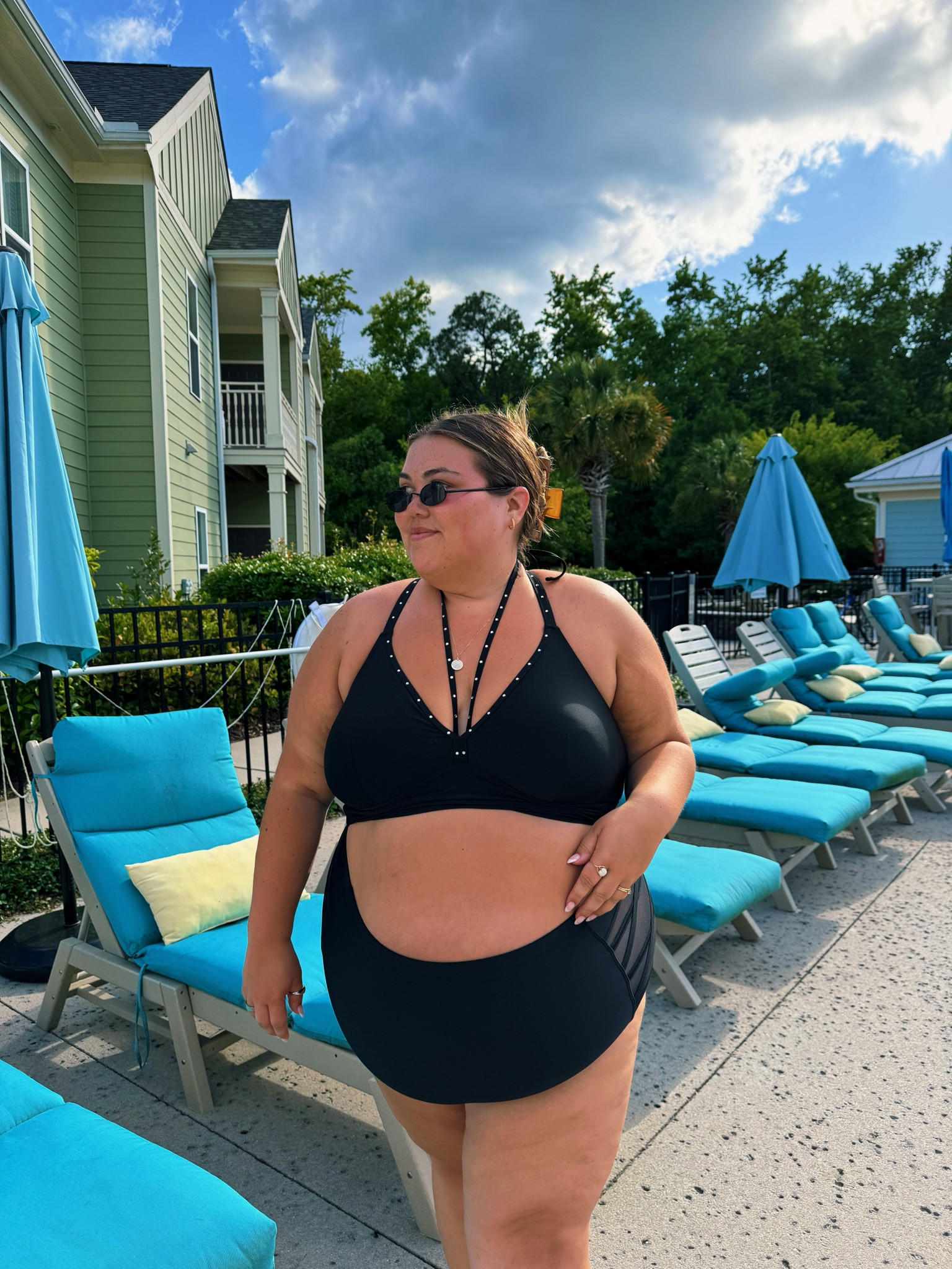 I got it in a size 4x and fits great! Love the top great coverage and support. The bottoms stay up and are also super supportive! 🖤

#LTKPlusSize #LTKSwim