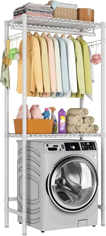 Golpart Over Washer and Dryer Shelves,2 Tier Adjustable Height Wire Shelving Laundry Room Storage... | Amazon (US)