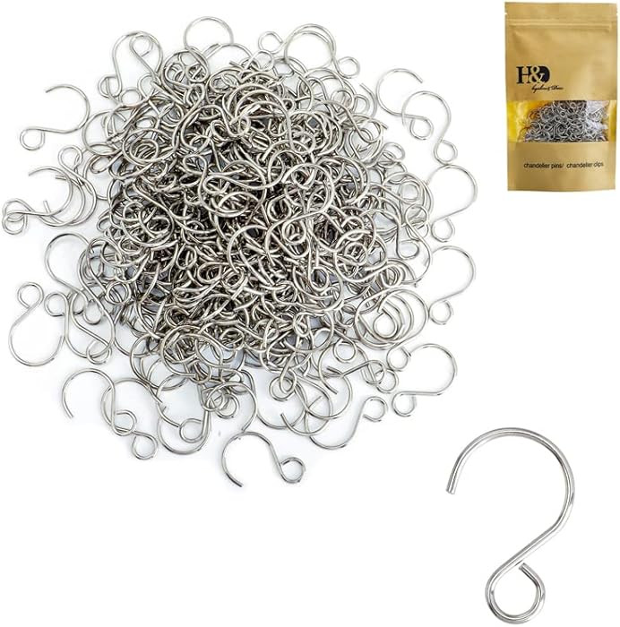 300pcs Crystal Beads S Shape Hooks DIY for Arts & Crafts, Chandelier Suncatchers,Homemade Jewelry... | Amazon (US)