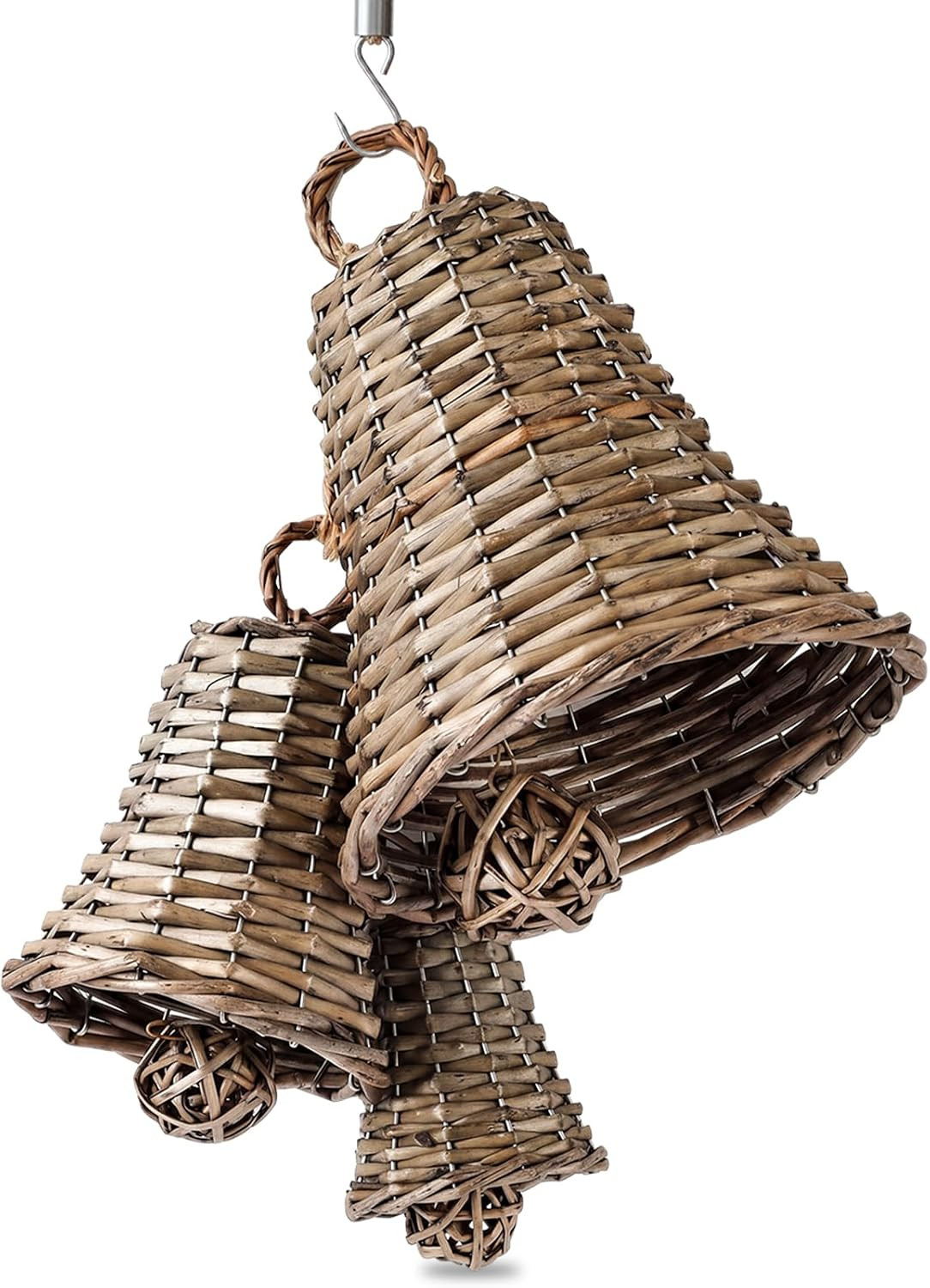 3 Pcs Christmas Rattan Bells, 4.3'', 7.1'', 9.8'' | Amazon (US)