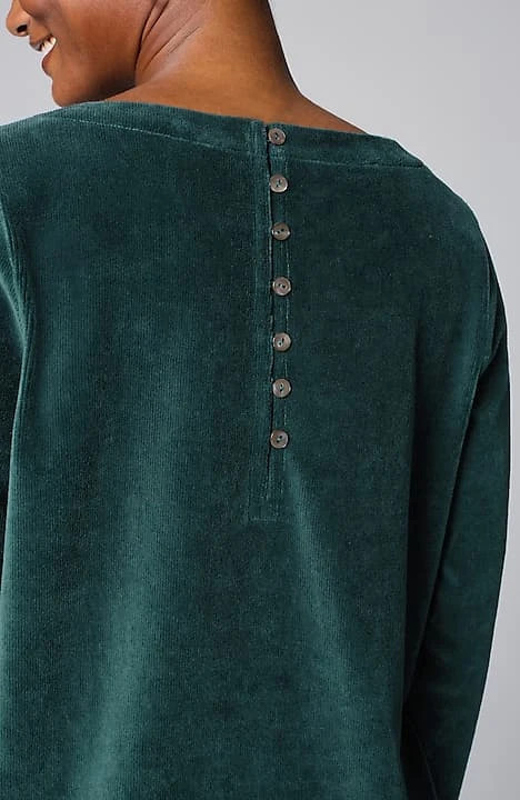 Pure Jill Corded-Velour Buttoned-Back Top | J. Jill