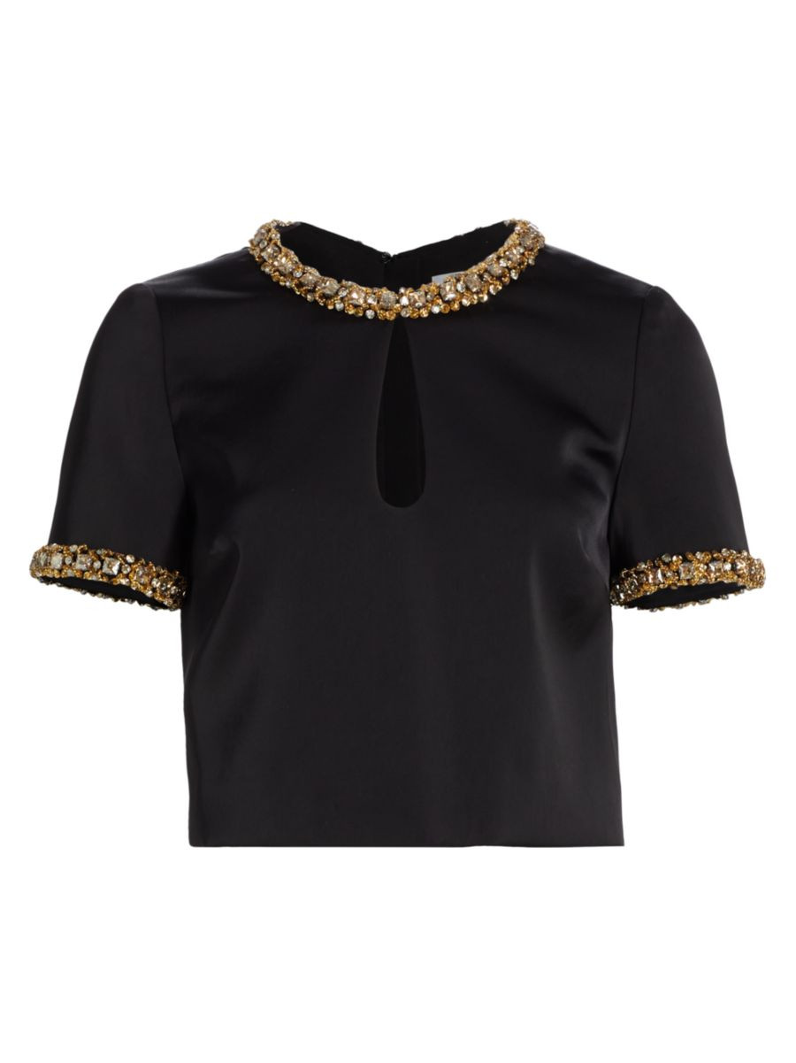 Embellished Satin Top | Saks Fifth Avenue