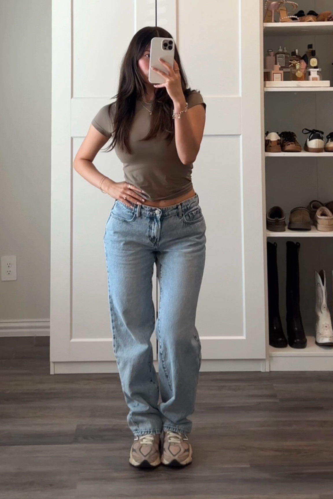 Nail day ootd 🤍 comfy & casual baggy jeans neutral outfit 

#LTKShoeCrush #LTKStyleTip