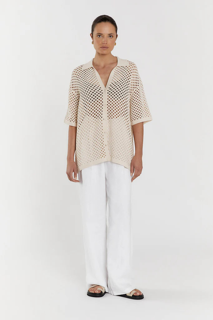 SONNY NATURAL CROCHET SHIRT | DISSH
