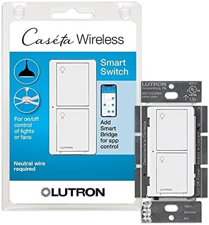 Lutron Caséta Wireless Smart Lighting Switch for All Bulb Types or Fans | PD-6ANS-WH | White | Amazon (US)