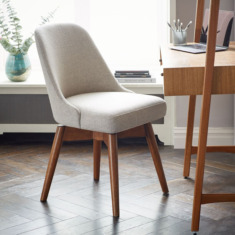 Mid-Century Swivel Office Chair - Wood Legs | West Elm (US)