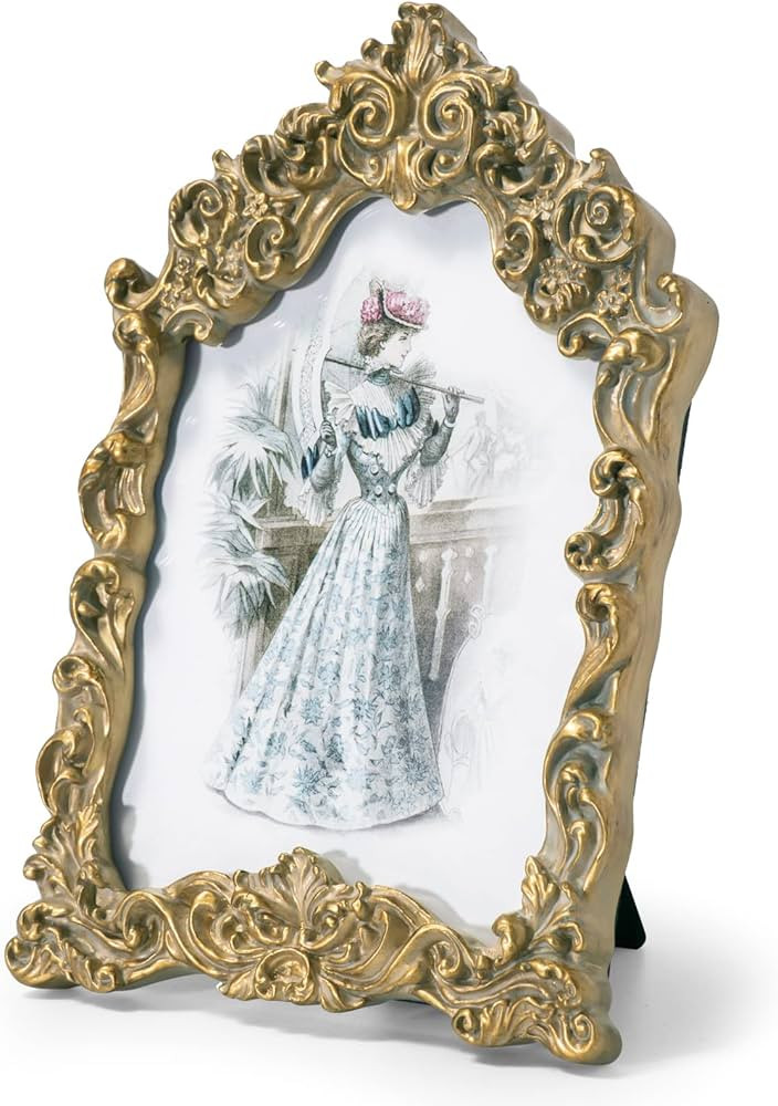 GUOER Vintage 5x7 Picture Frame Antique Ornate Table Top and Wall Mounting Photo Frame with High ... | Amazon (US)