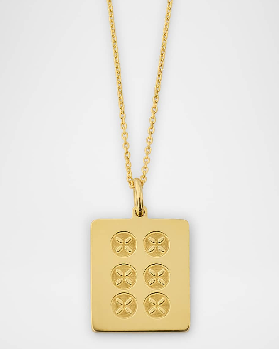 Roberto Coin 18K Gold Mahjong Six of Circles Tile Necklace | Neiman Marcus