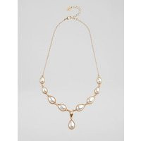 Aria Gold & Pearl Metal Pearl Drop Necklace, Cream Gold | L.K. Bennett (UK)