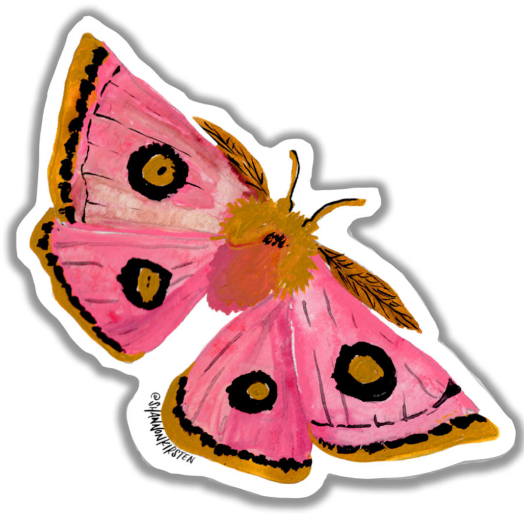 Die Cut Stickers Pink Moth Stickers Vinyl Stickers - Etsy | Etsy (US)
