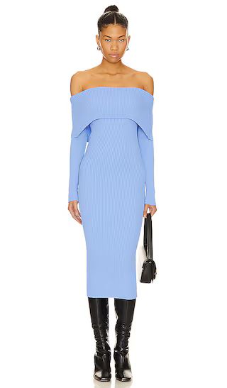 Loraine Midi Dress in Blue | Revolve Clothing (Global)