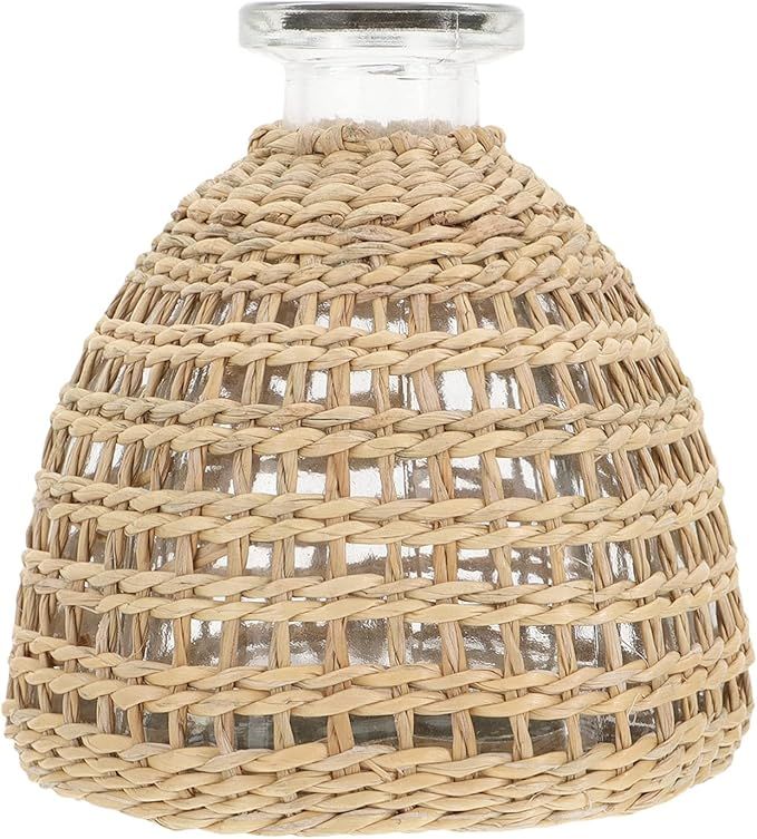 DOITOOL Flower Vases with Rattan Cover, Rattan Woven Vase Decorative Glass Flower Vase Flower Bud... | Amazon (US)