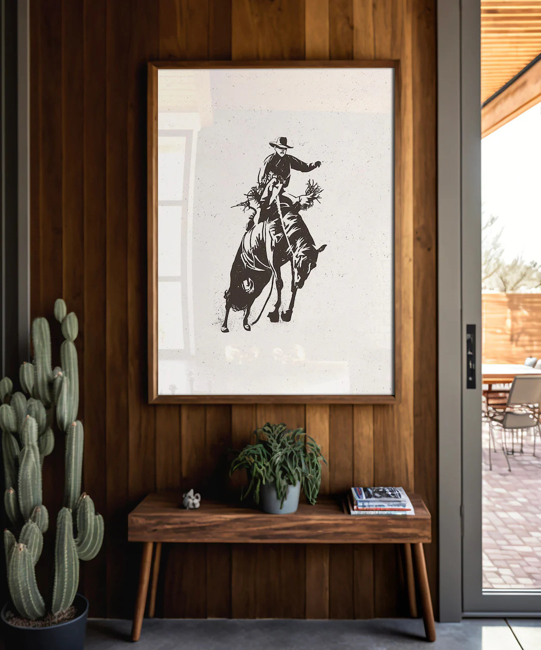 Bucking Bronco Graphic Print, Southwestern & Western Room Decor, Cowboy Wall Art, Modern Eclectic... | Etsy (US)