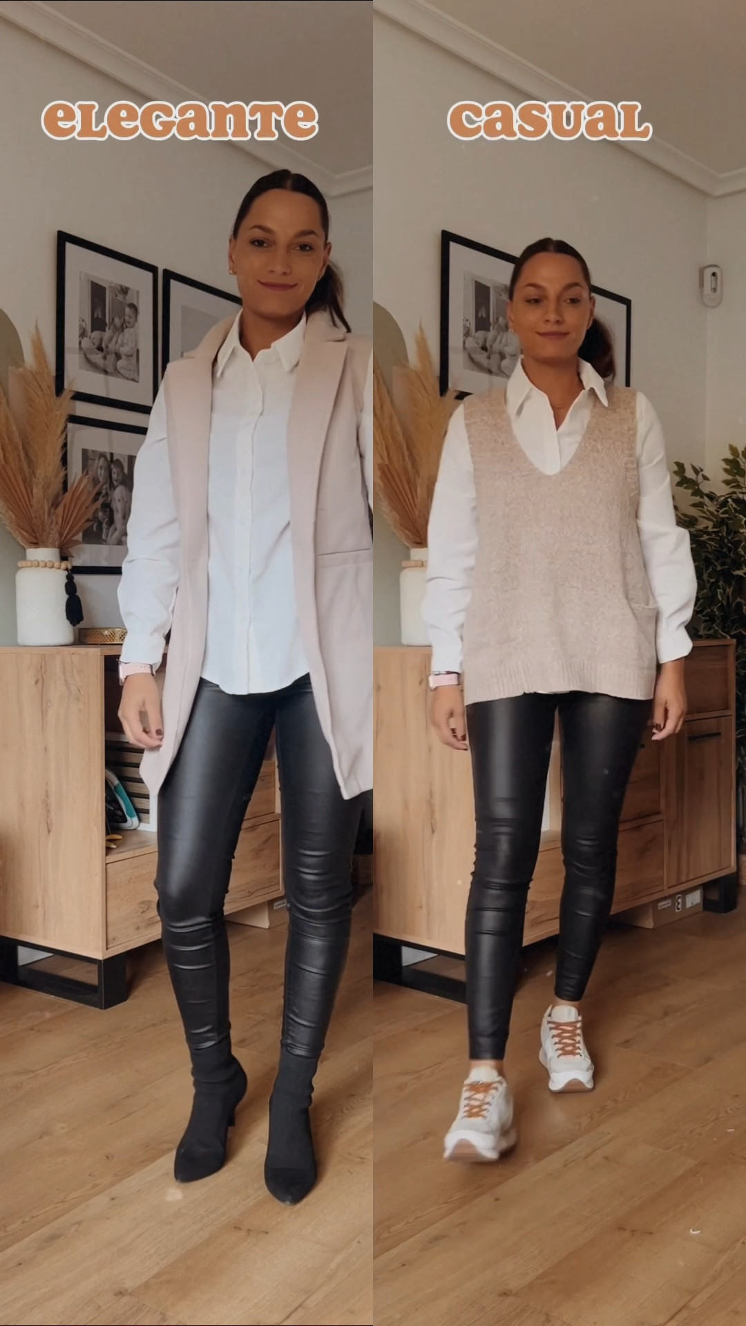 2 ideas de looks! 

Para que os hagáis una idea de cómo quedan las prendas de largo, mido 1,58cm. Os dejo las tallas:
* Camisa: S
* Chaleco abierto: XS
* Chaleco cerrado: XS

🔸 Los pantalones y los botines son de Stradivarius de hace 2/3 temporadas. 

#LTKSeasonal #LTKstyletip #LTKfindsunder50