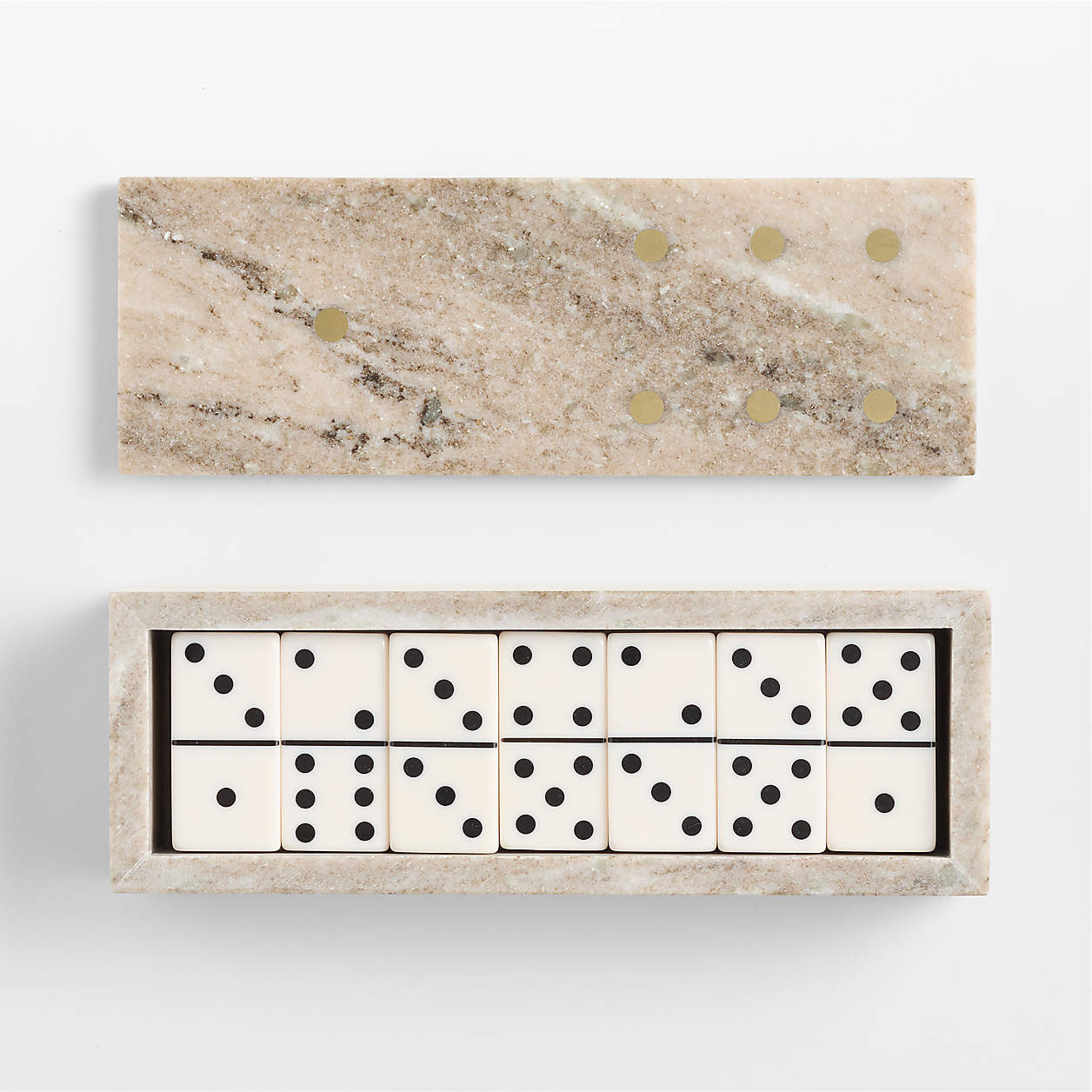Marble Box with Resin Dominoes Game Set | Crate & Barrel | Crate & Barrel