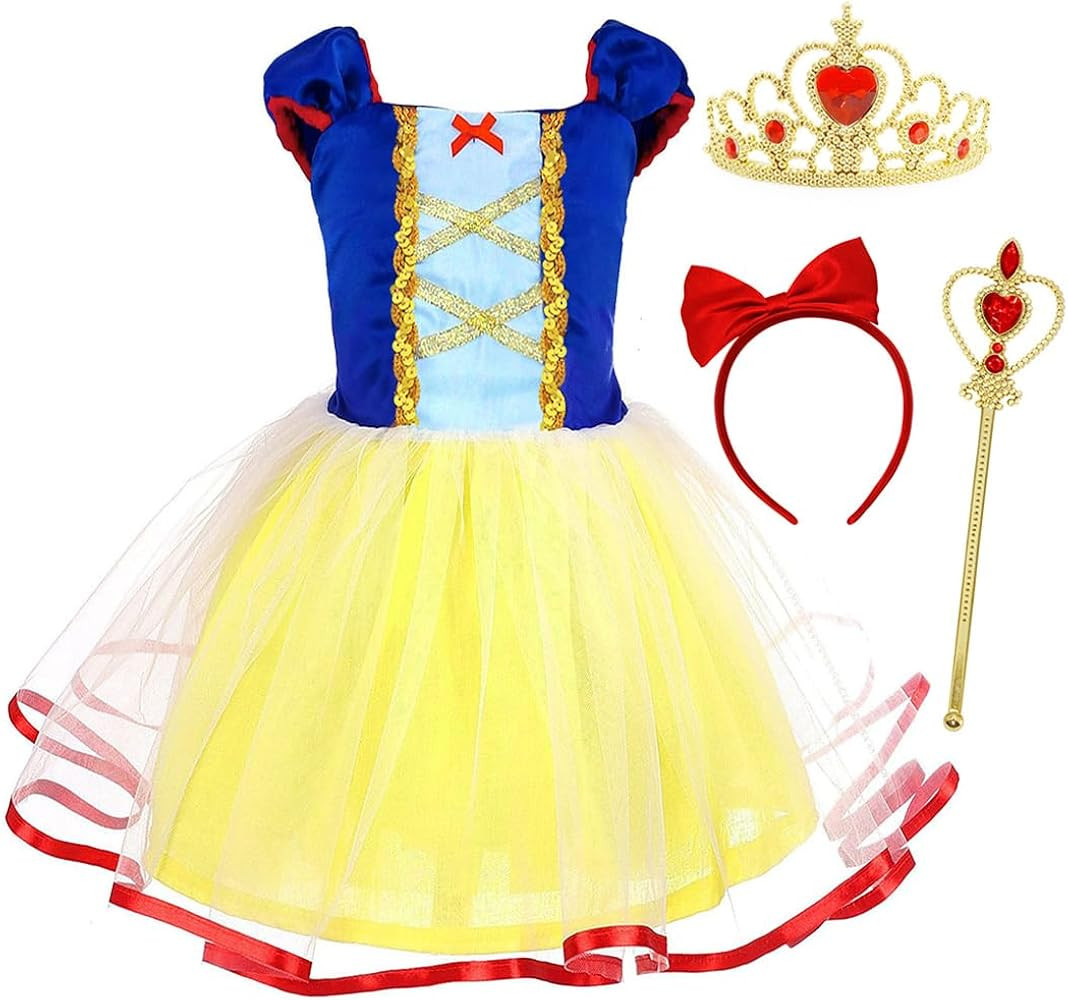COTRIO Baby Girls Princess Costume Toddler Halloween Dress Up Infant Outfit     Soft Cotton, Puff... | Amazon (US)