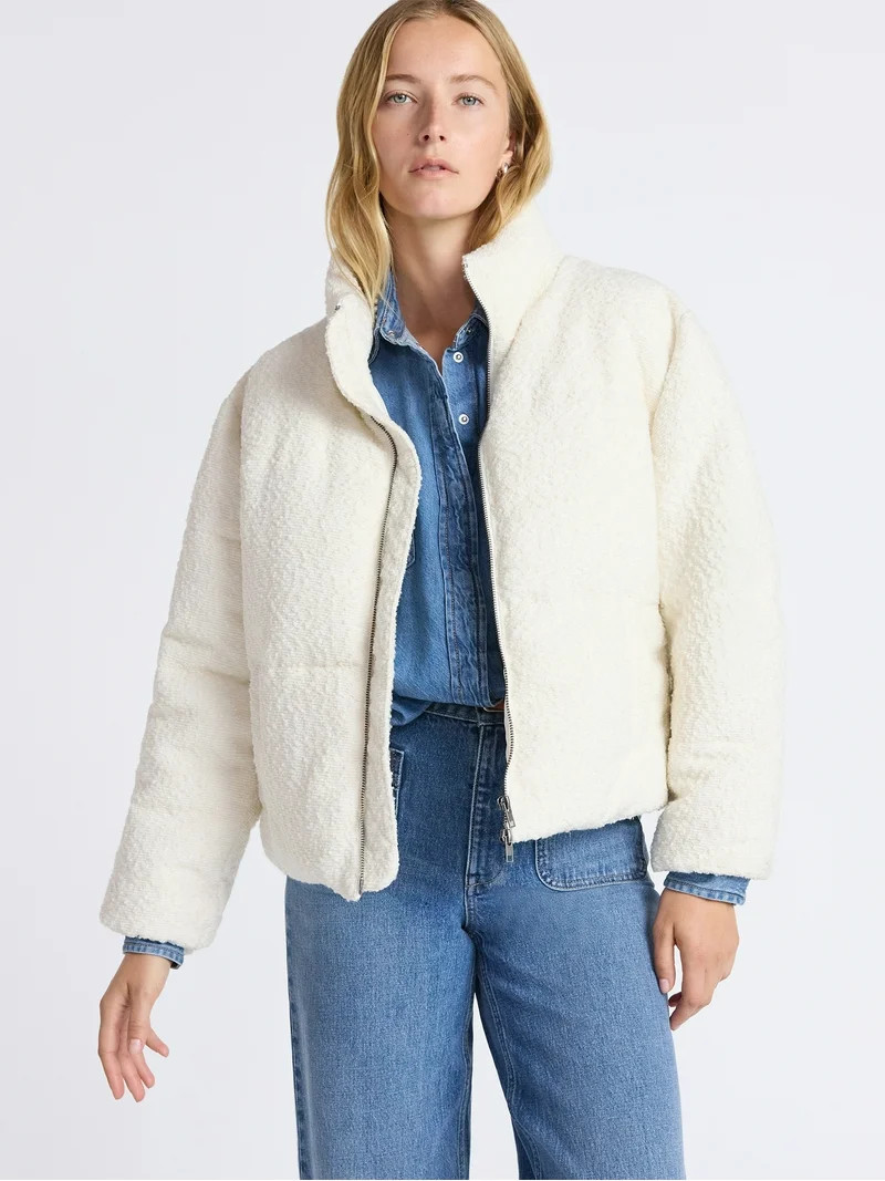 Free Assembly Women's and Women's Plus Cinched Puffer Jacket, Sizes XS-4X | Walmart (US)