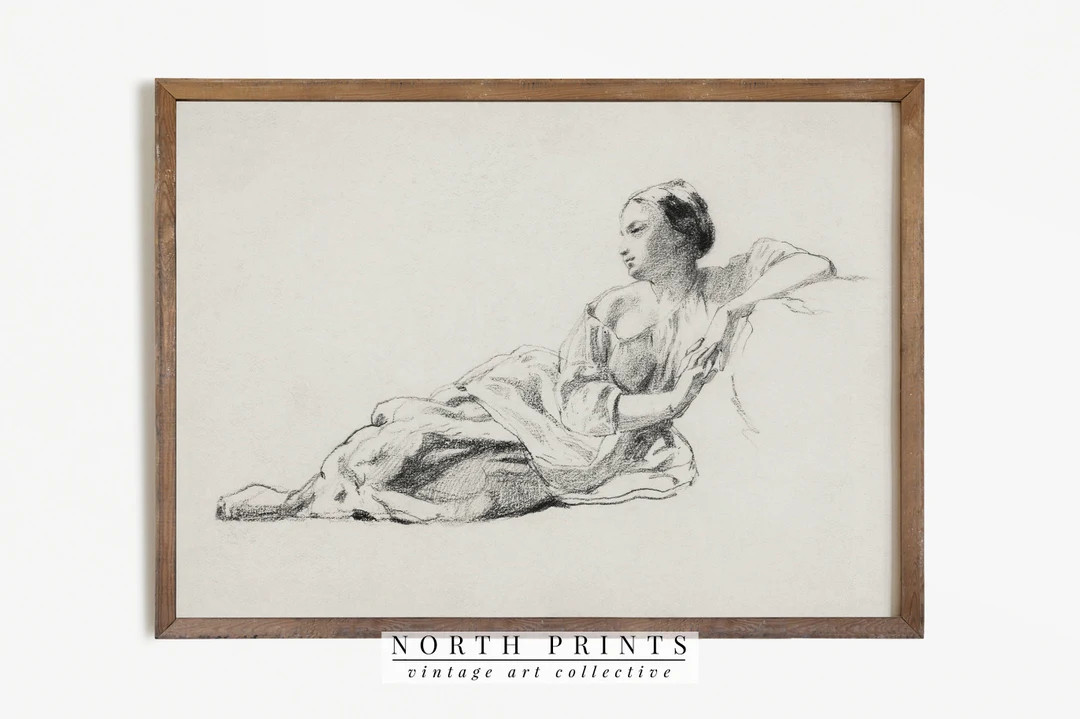 Antique Portrait Sketch | Woman Drawing Vintage Study PRINTABLE #512 | Etsy (US)