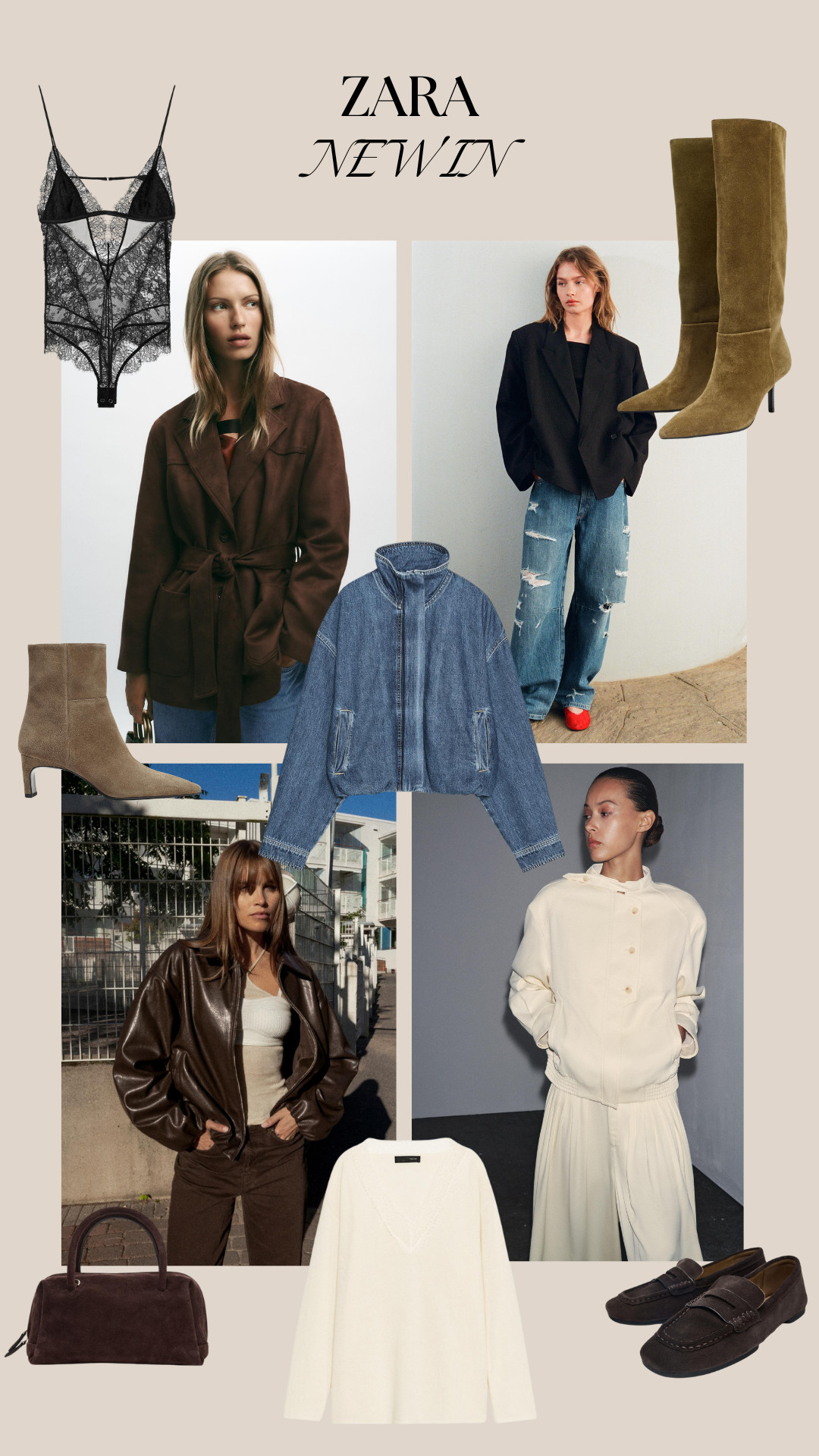 Autumn, Winter, Layering, Bodysuit, Stiletto, Kitten, Denim, Buttoned, Jacket, Knit, Bag, Bomber, Loafers, Cropped, Leather, Coat, Boots, Zara 

 #LTKuk #LTKautumn #LTKstyletip