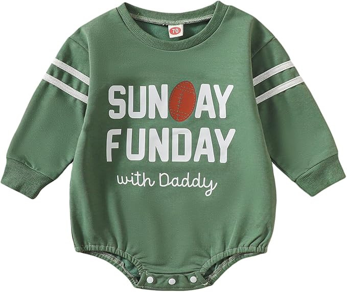 Eadrioss Newborn Baby Football Outfit Infant Boys Girls Game Day Crewneck Shirts Romper Sweatshir... | Amazon (US)