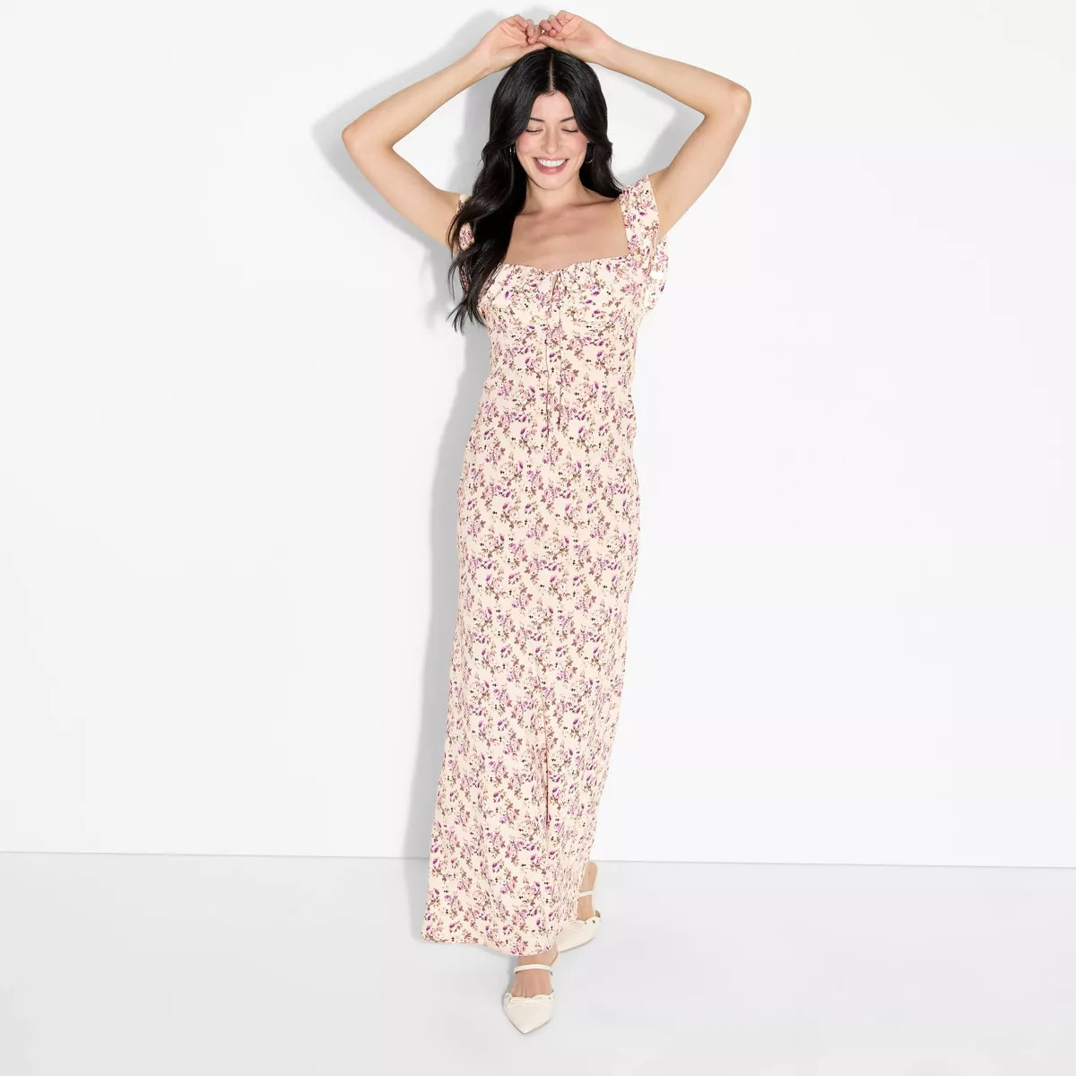 Women's Flounce Sleeve Maxi Empire Waist Dress - Wild Fable™ | Target