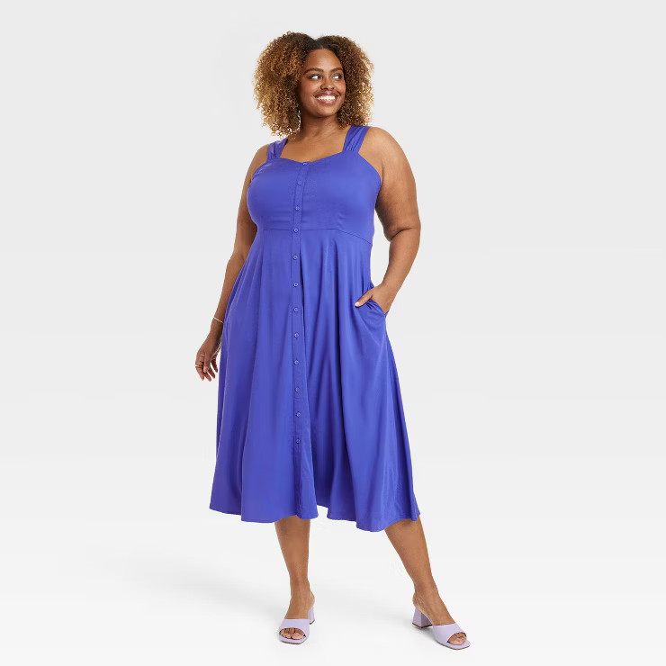 Women's Button-Front Midi Dress - Ava & Viv™ | Target