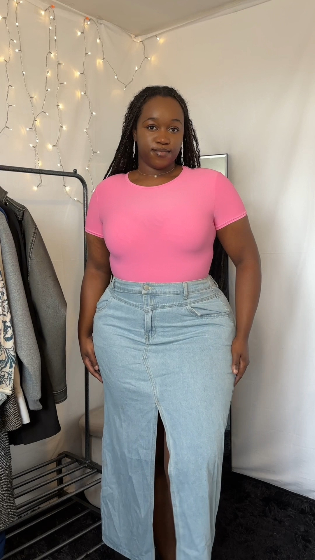 Amazon ‘SHAPERX’ soft crew-neck T-shirt bodysuit - size L/XL

SHEIN denim skirt - 2XL

amazon finds, amazon fashion, skims inspired, bodysuit 

#LTKspring #LTKplussize #LTKcurves