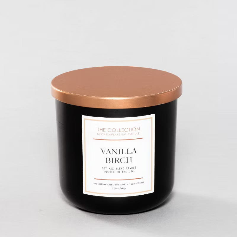 12oz Lidded Black Jar Candle Vanilla Birch - The Collection By Chesapeake Bay Candle | Target
