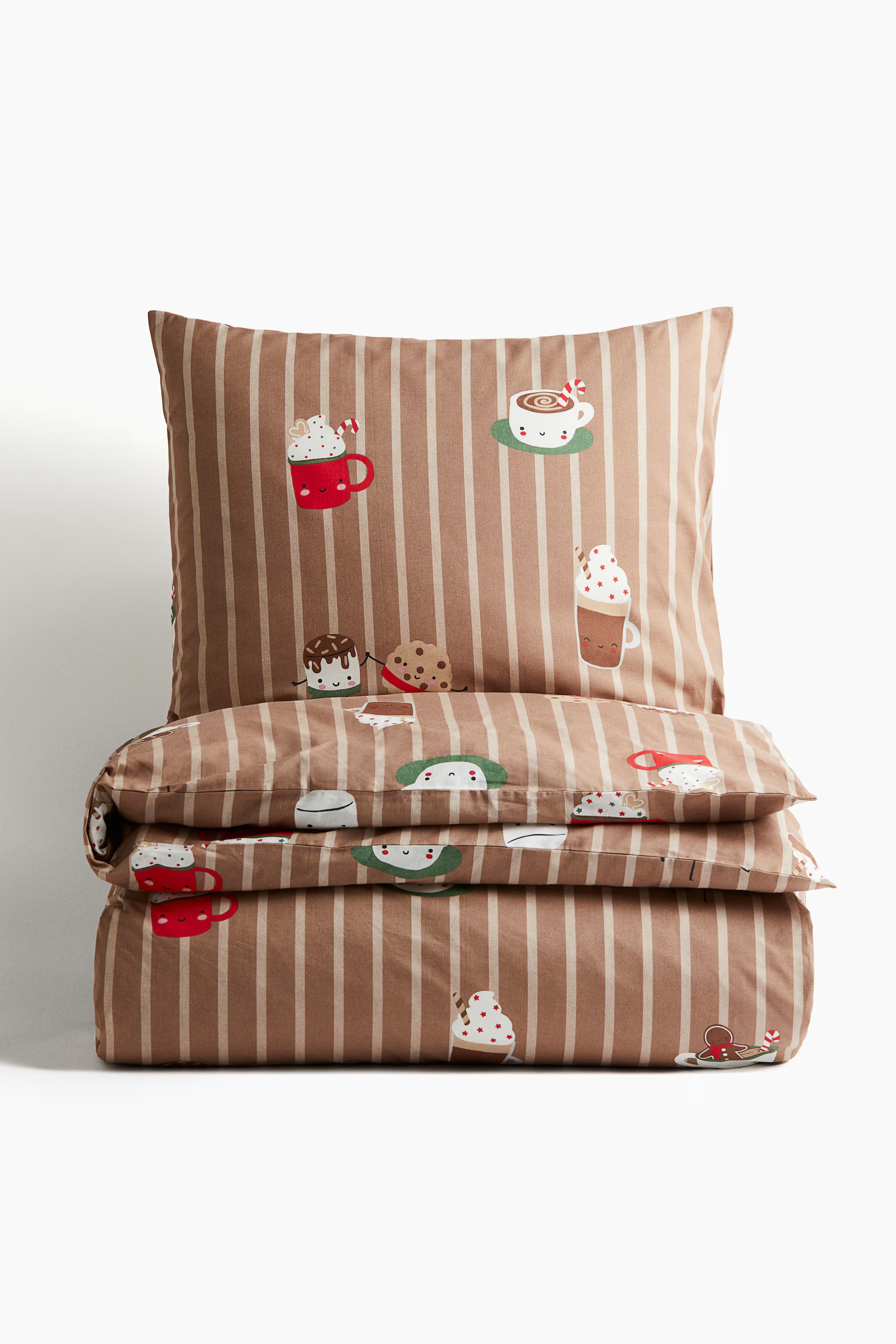 Patterned Twin Duvet Cover Set - Brown/hot chocolate - Home All | H&M US | H&M (US + CA)