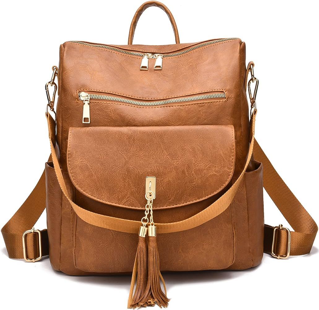 I IHAYNER Women's Fashion Backpack Purses Multipurpose Design Handbags PU Leather Travel bag Ladi... | Amazon (US)