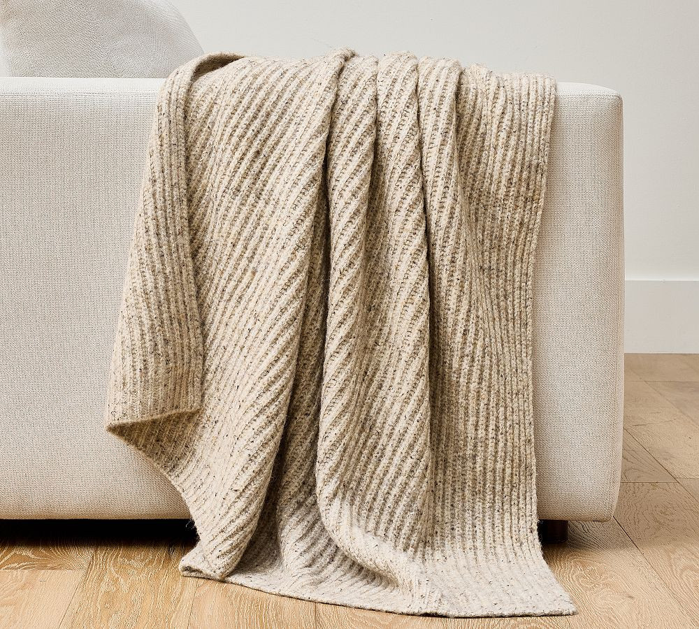 Heathered Ribbed Throw | Pottery Barn (US)