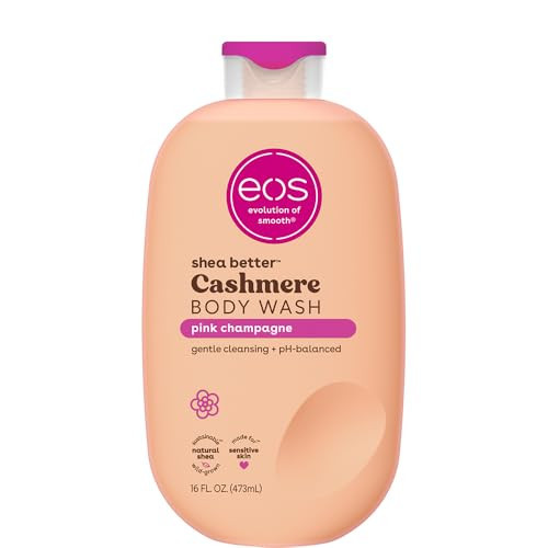eos Cashmere Body Wash – Pink Champagne, Moisturizing Body Wash, Creamy Gel Formula, with Shea Butter, Glycerin, Vitamin E, pH Balanced, Sensitive Skin, Vegan, 16 fl oz | Amazon (US)