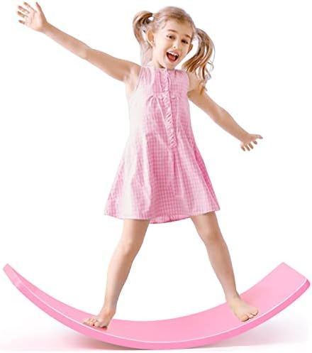 Wobble Board - Pink 36-Inch, Wooden Wobble Balance Board for Kids Girls, Wooden Toys Kids Balance Bo | Amazon (US)