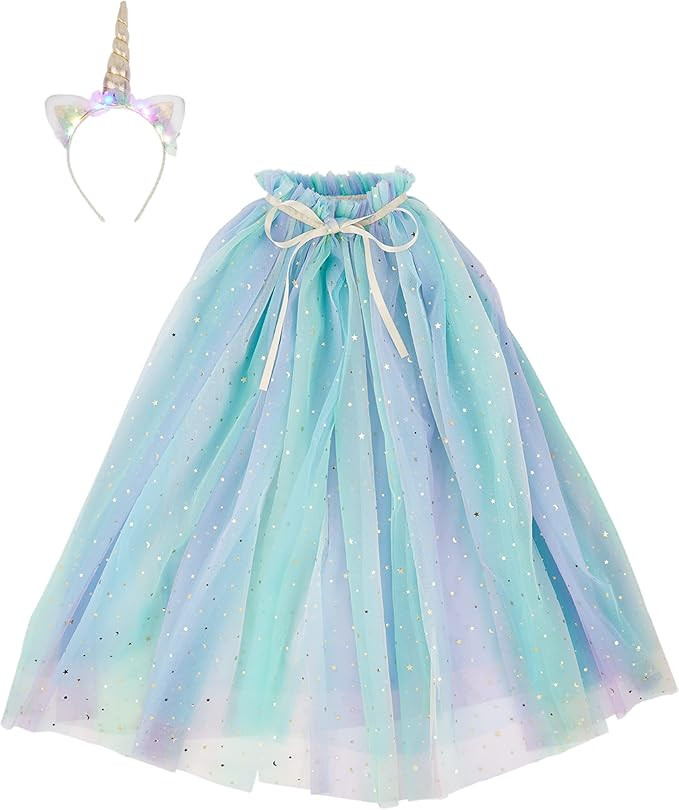 Mud Pie Girls Mesh Cape Set, Unicorn, Multicolor, One Size | Amazon (US)